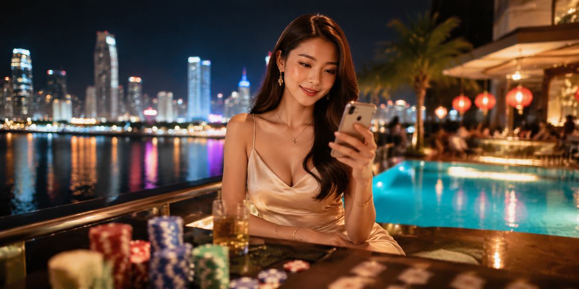 Người dùng tại Mũi Né xem lịch thi đấu thể thao trên điện thoại trong không khí lễ hội biển
